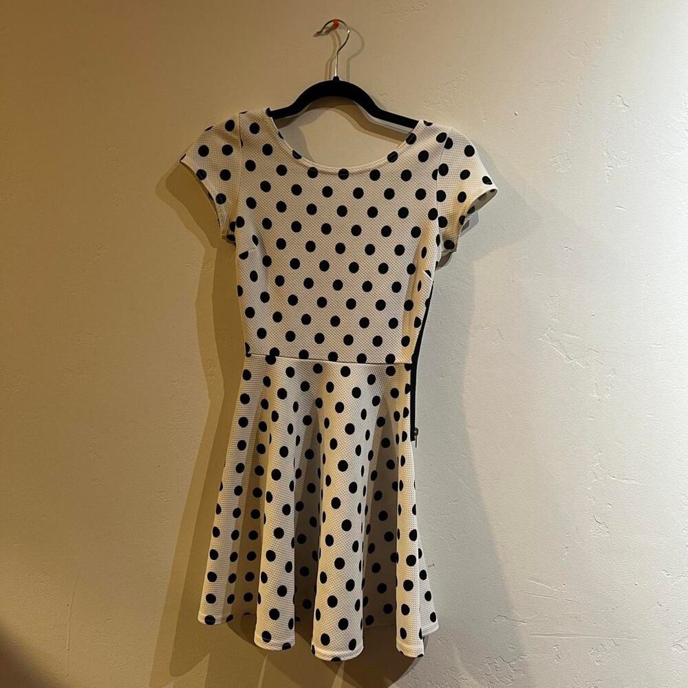 Made in USA Saks off Fifth “love…ady” polka dot skater dress